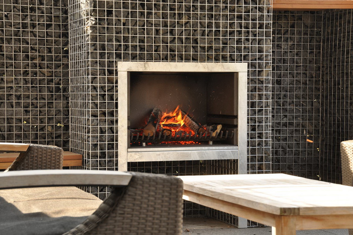 Gabionen Blockkamin Grill XL