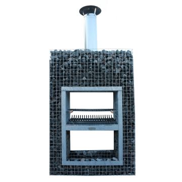 Steinkorb Block-Kamin mit 20cm erhöhte Grill XL