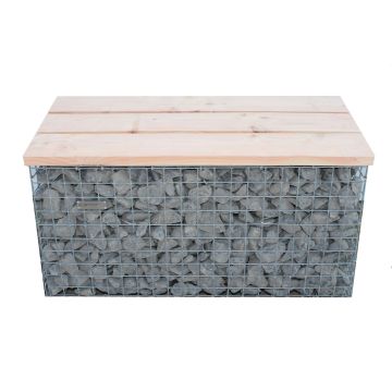 Gabionenbank Auflage Douglasie Holz