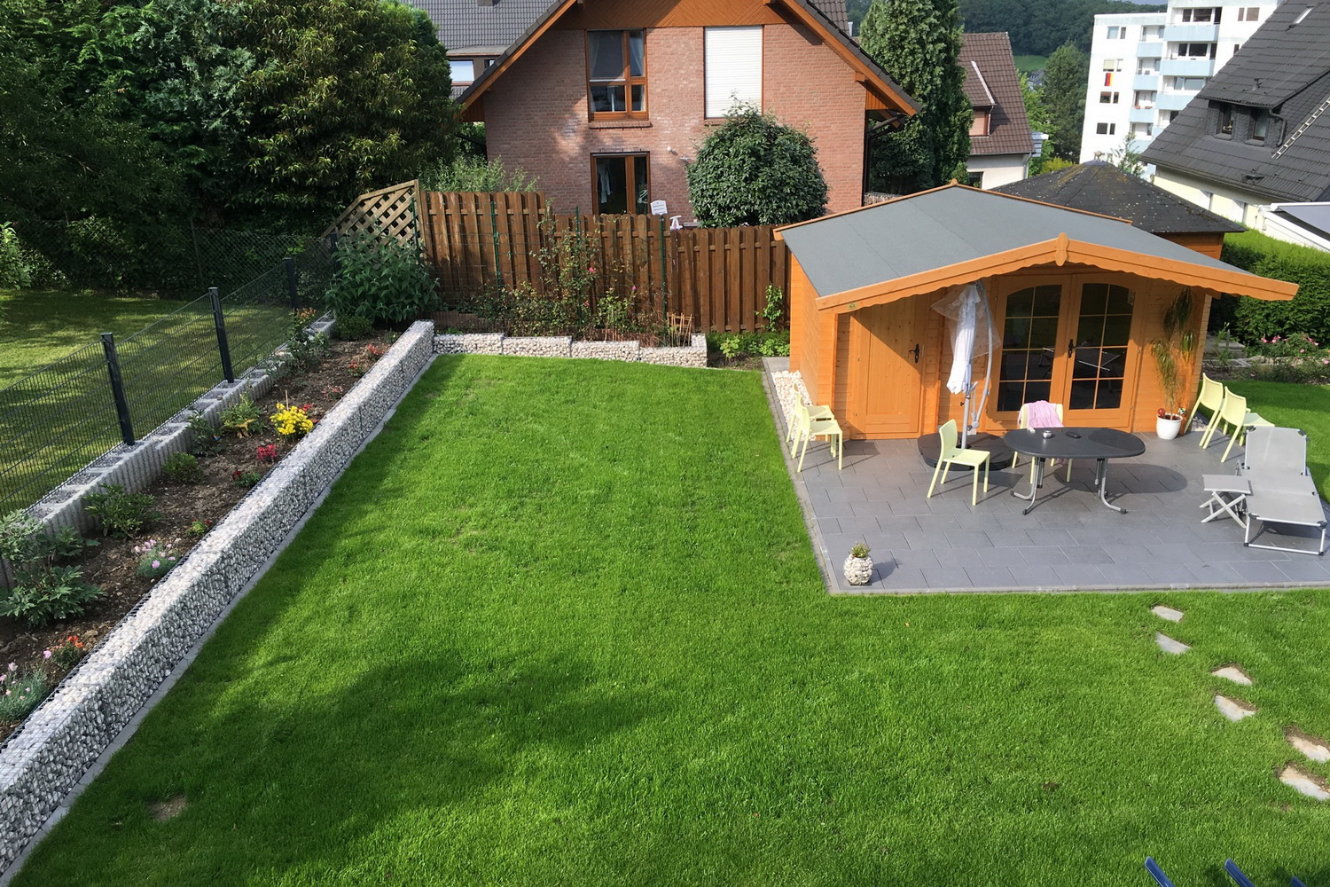 Gabionen befüllt mit Weissenbacher Zierkies