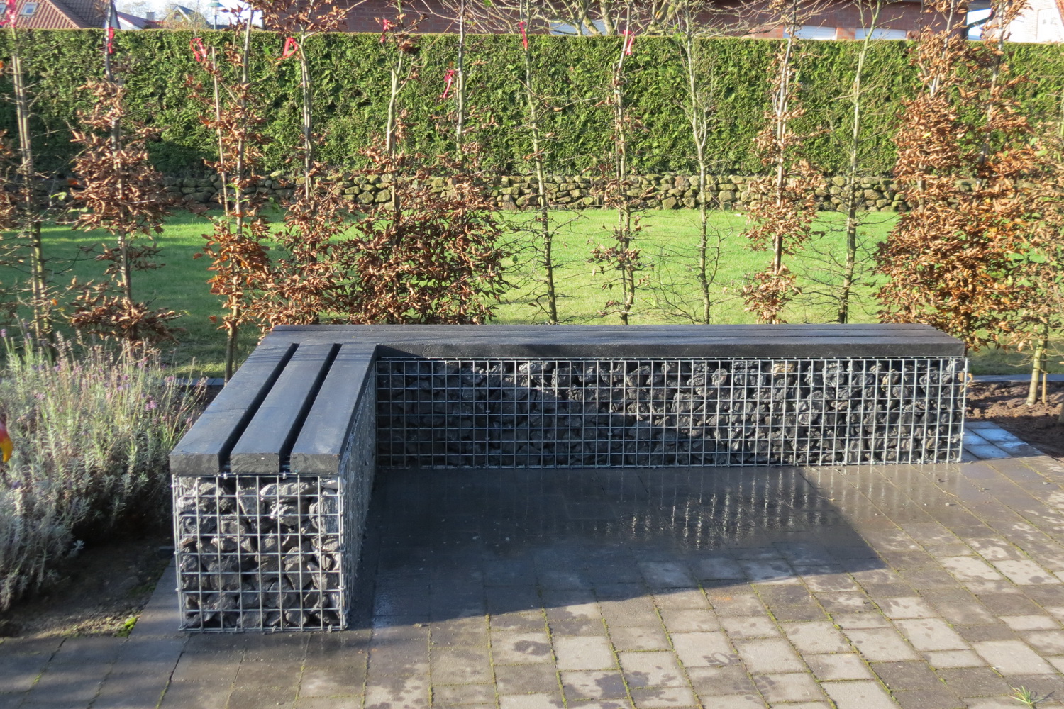 Gabionenbank Auflage Recycling-Kunststoff
