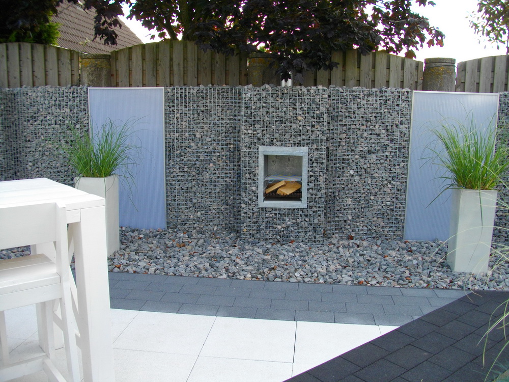 Norwegen Granit 31-50mm mit Wandkamin Grill