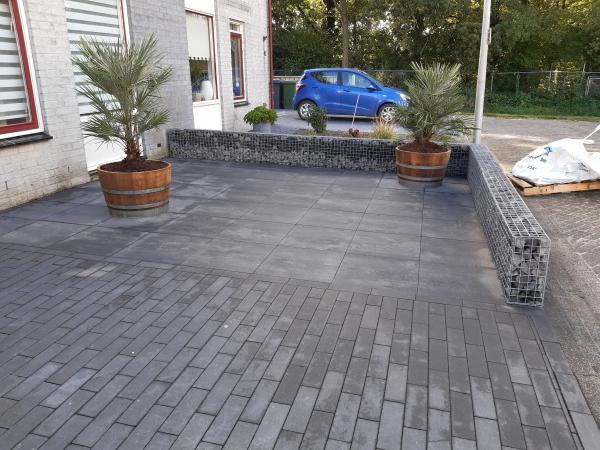 Gabionen-Grenze Vorgarten Gabionen-Grenze Vorgarten