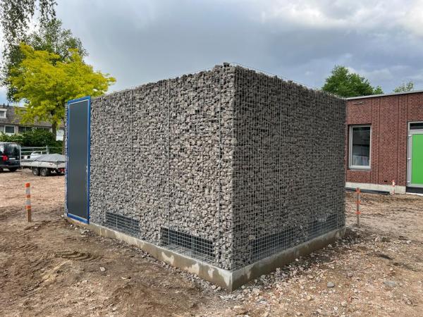 Gabionen Umbau für eine Wärmepumpenanlage Gabionen Umbau