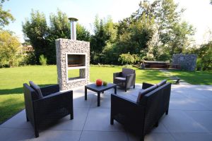 Gabionen Blockkamin XL – Gartenkamine Inspiration. Gabionen Blockkamin XL