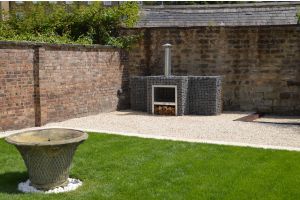 Gabionen Gartenkamin mit Basalt Bruchstein – Gartenkamine. Gabionen Gartenkamin mit Basalt Bruchstein