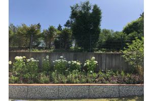 Gabione mit Sitzbank – Gabionenbank