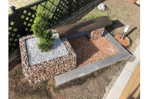 Gabionen Hochbeet mit Sitzbank – Gabionen Hochbeet