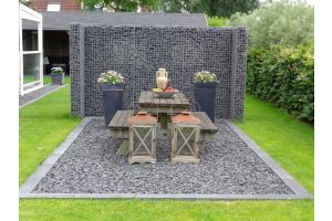 Gabionen mit Basalt Bruchsteine – Gabionen. Gabionen mit Basalt Bruchsteine