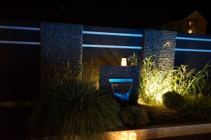 Gabionen Led Beleuchtung – Wasserfall. Gabionen Led Beleuchtung