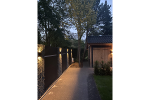 WPC Sichtschutzzaun mit Gabionen – Gabionen LED beleuchtung