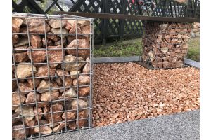 Gabione mit Sitzbank – Gabionenbank