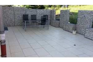 Gabione mit Yellow Sun Bruchstein – Yellow Sun Bruchstein