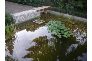 Gabione mit Sitzbank – Gabionenbank