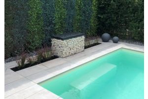 Gabione mit Sitzbank – Gabionenbank