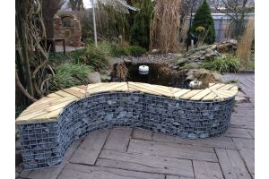 Gabione mit Sitzbank – Gabionenbank